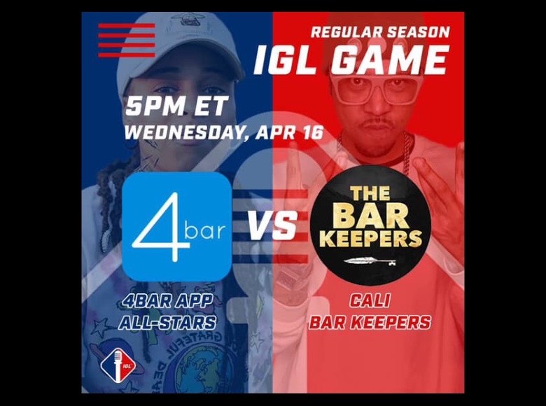 Instaground League (IGL) Week 3 - 4BAR App Allstars vs Cali Bar Keepers - Rap Olympus Media